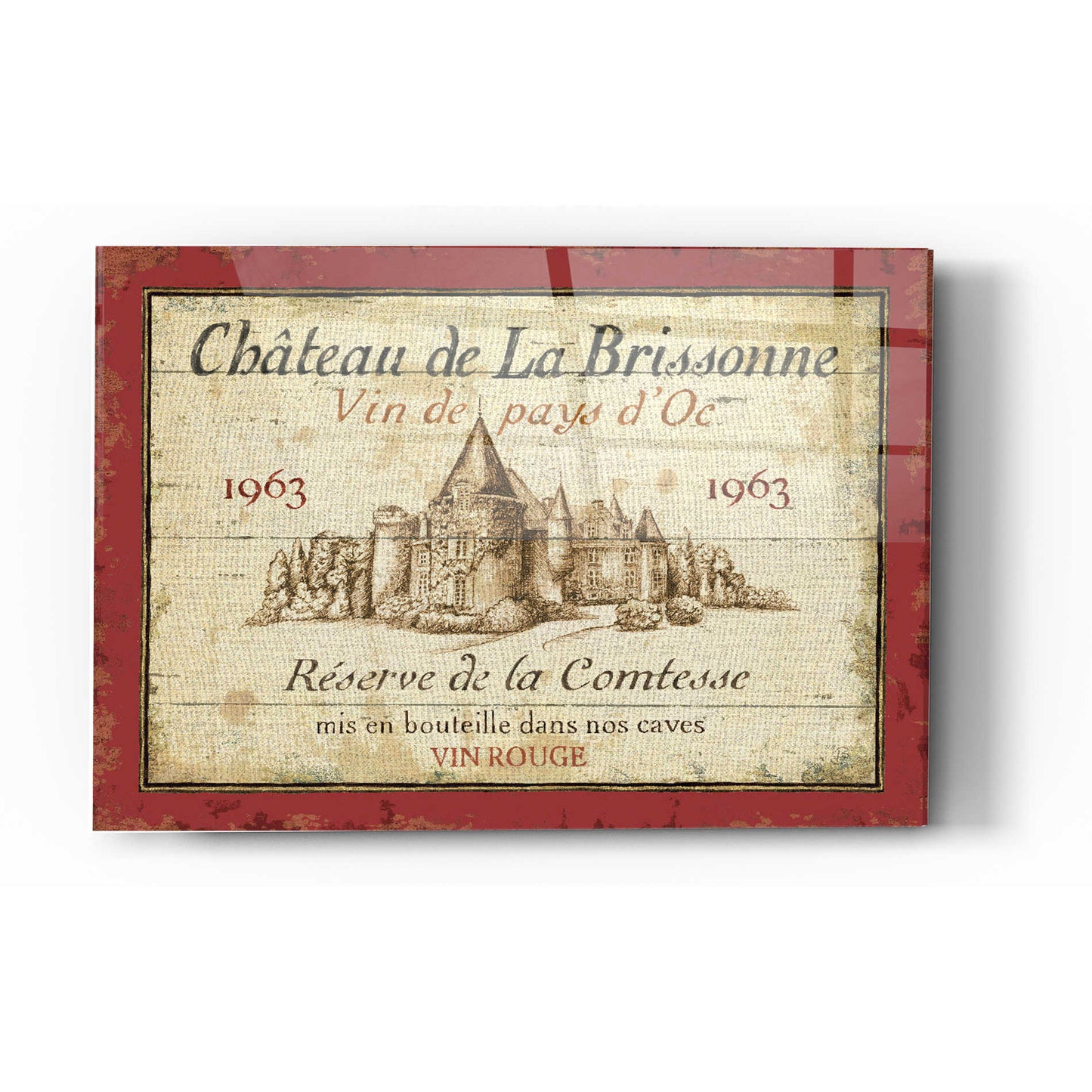 Epic Art 'French Wine Label I' by Daphne Brissonet, Acrylic Glass Wall Art,16x24