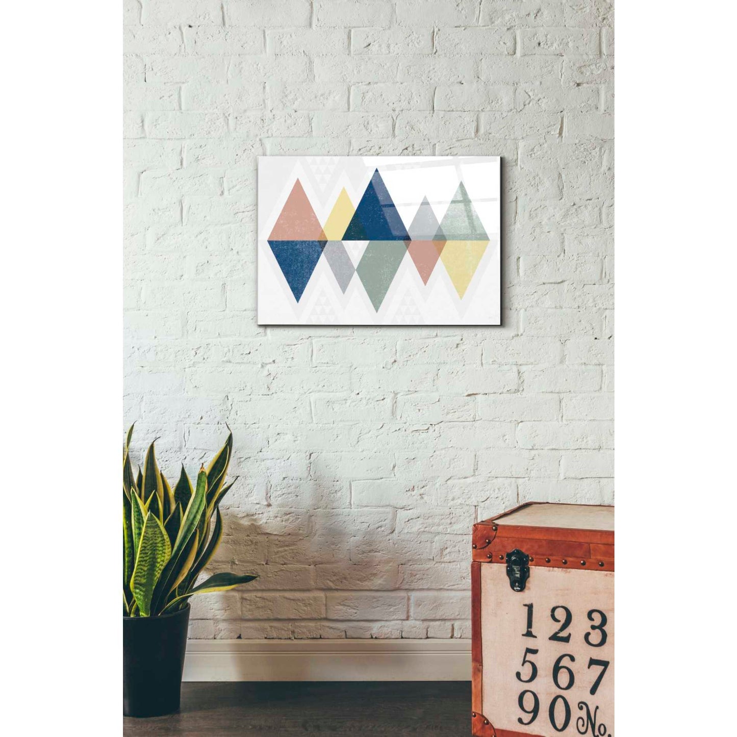 Epic Art 'Mod Triangles II Soft' by Michael Mullan, Acrylic Glass Wall Art,16x24