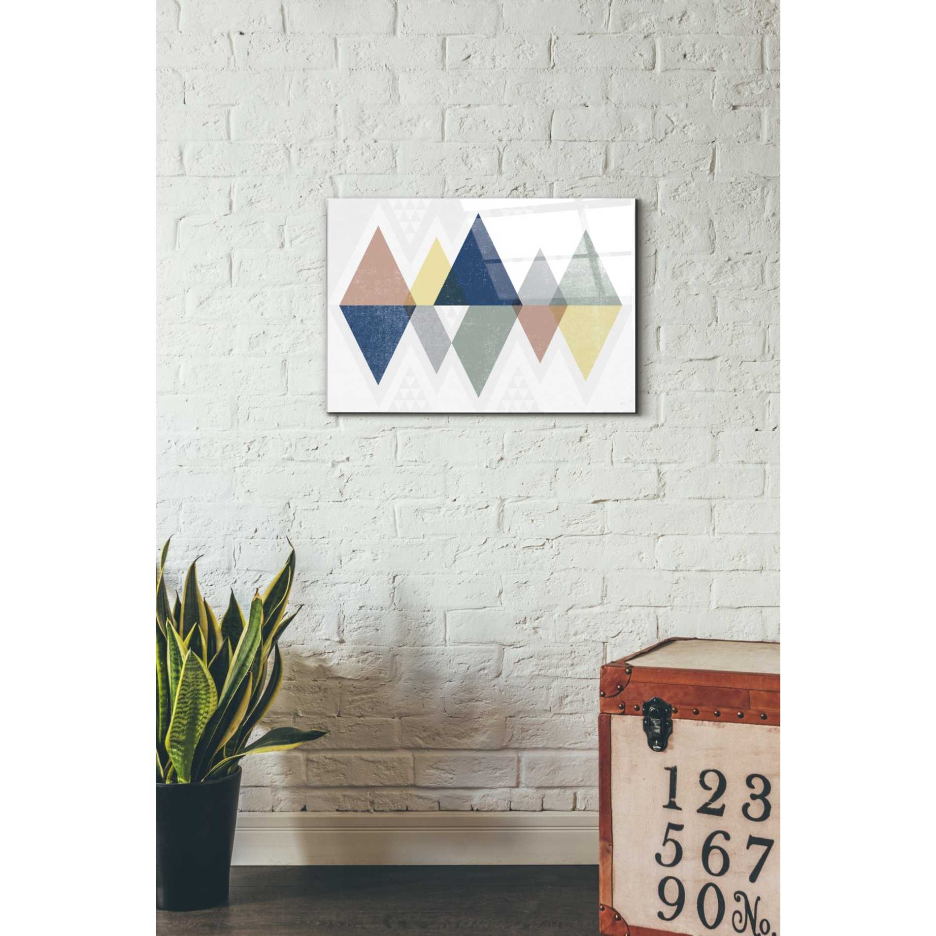 Epic Art 'Mod Triangles II Soft' by Michael Mullan, Acrylic Glass Wall Art,16x24