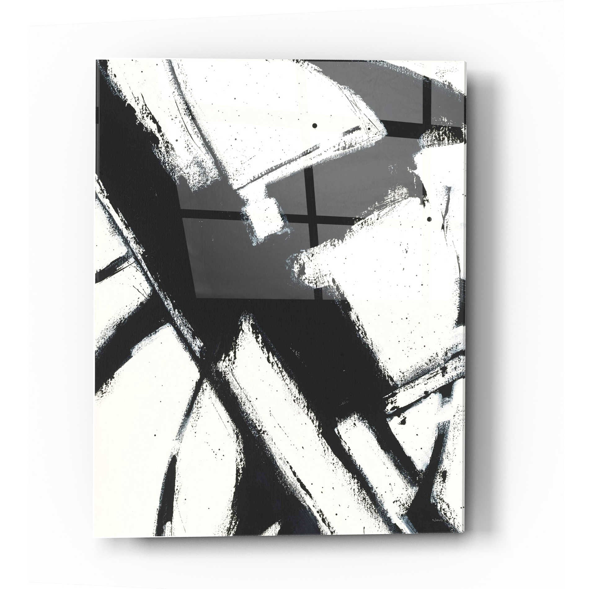 Epic Art 'Expression Abstract I White Crop' by Shirley Novak, Acrylic Glass Wall Art,16x24