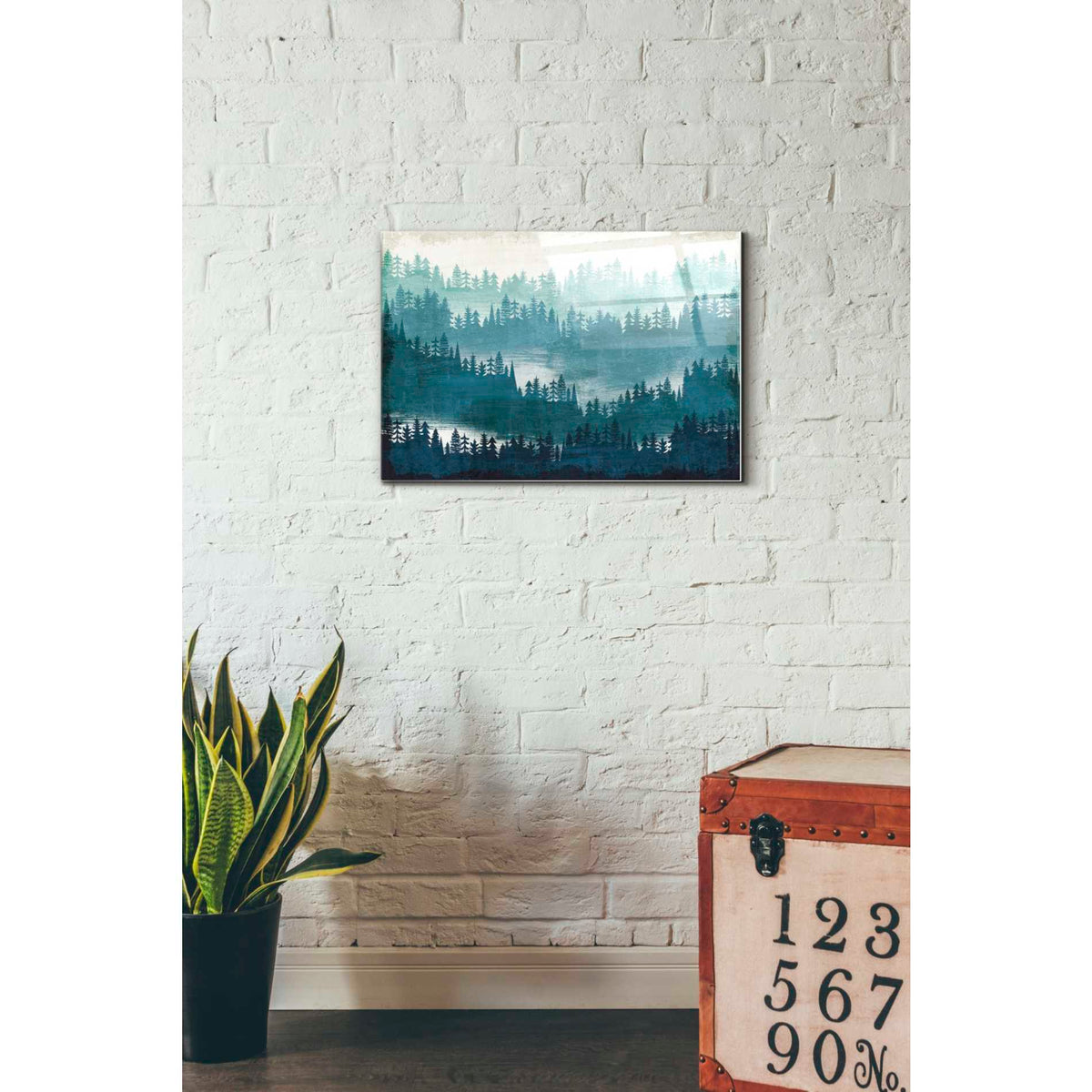 Epic Art 'Mountainscape Blue' by Michael Mullan, Acrylic Glass Wall Art,16x24