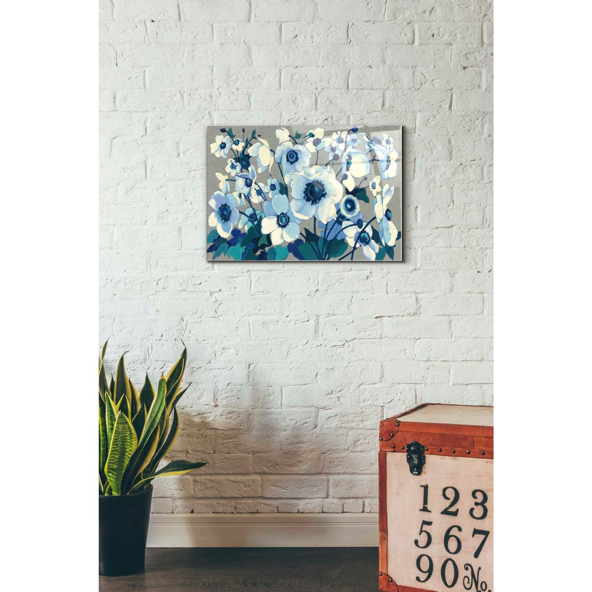 Epic Art 'Anemones Japonaises I' by Shirley Novak, Acrylic Glass Wall Art,16x24