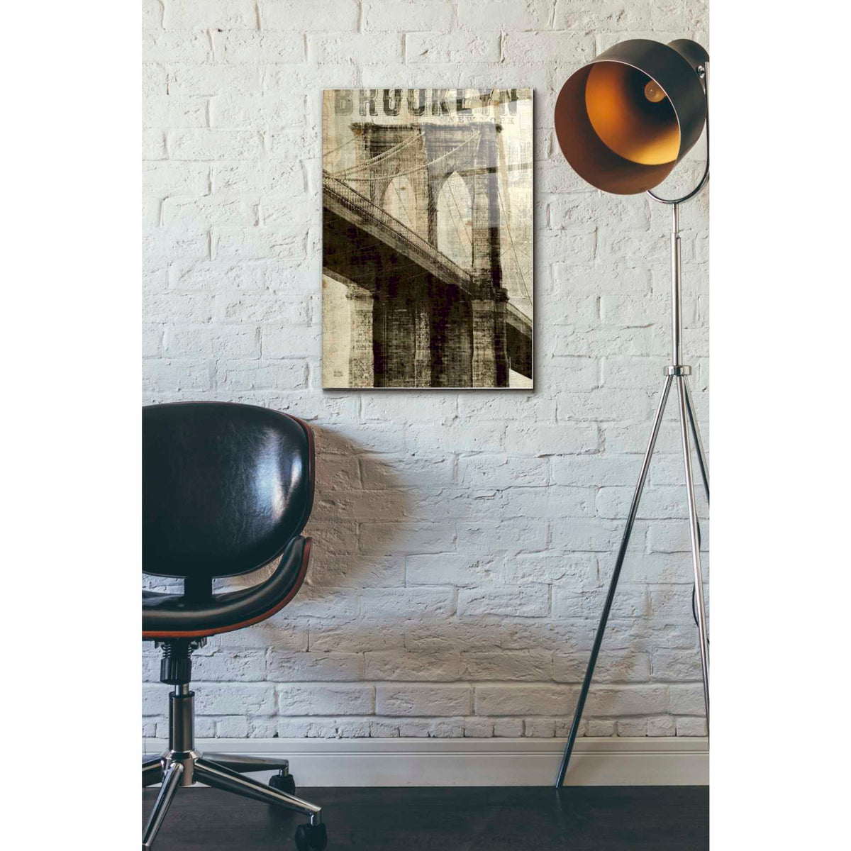 Epic Art 'Vintage NY Brooklyn Bridge' by Michael Mullan, Acrylic Glass Wall Art,16x24