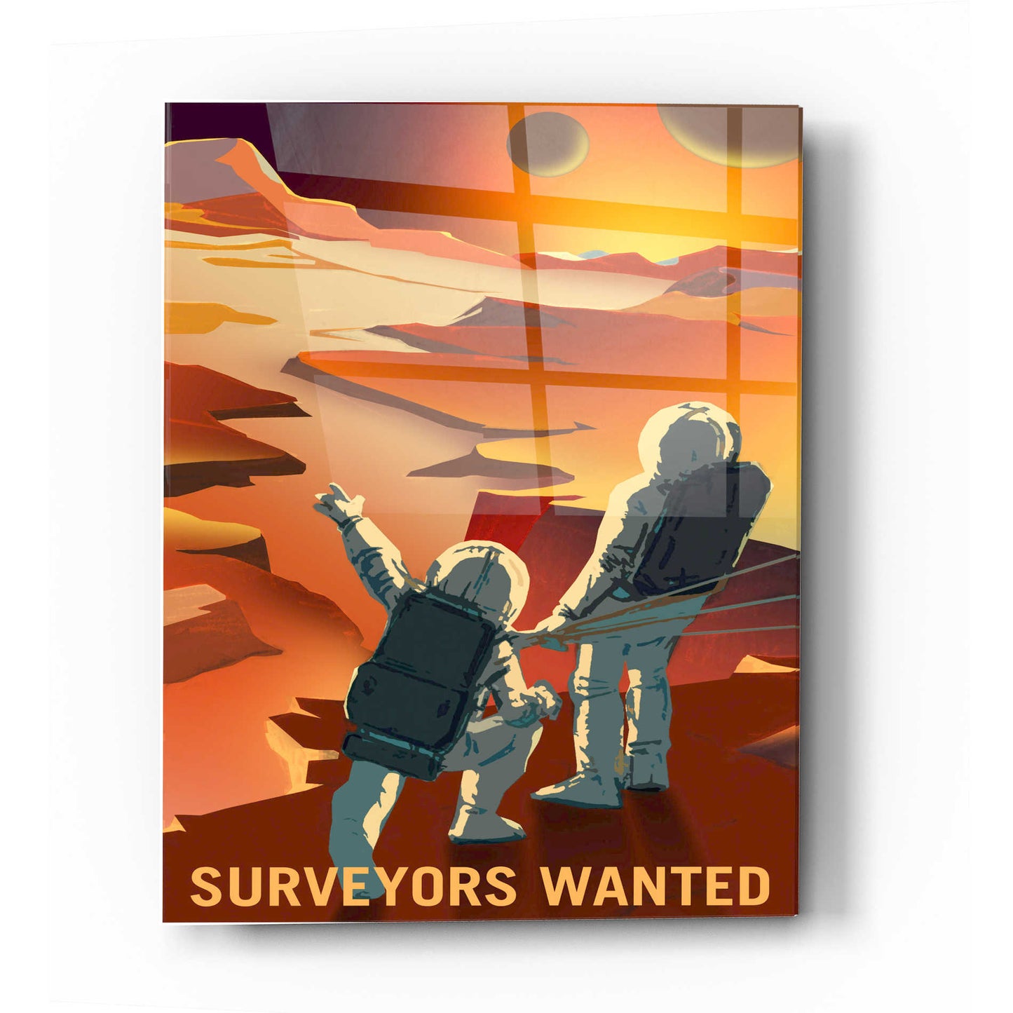 Epic Art 'Mars Explorer Series: Surveyors Wanted' Acrylic Glass Wall Art,16x24