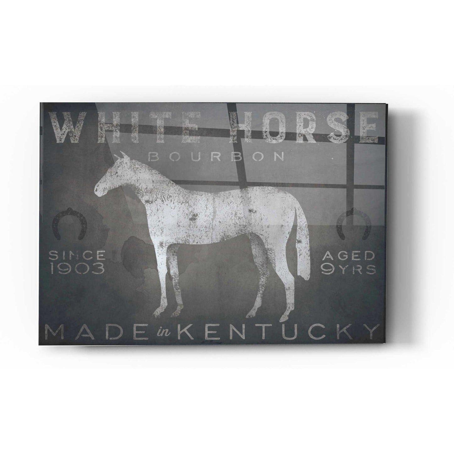 Epic Art 'White Horse with Words' by Ryan Fowler, Acrylic Glass Wall Art,16x24
