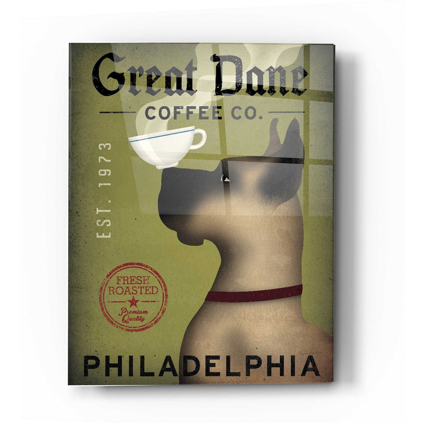 Epic Art 'Great Dane Coffee Philadelphia' by Ryan Fowler, Acrylic Glass Wall Art,16x24