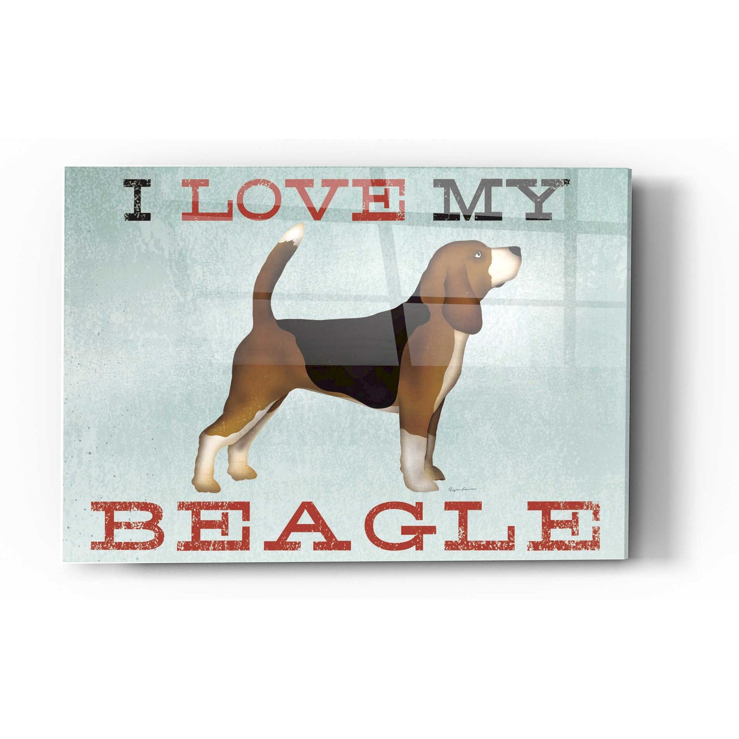 Epic Art 'Beagle Canoe - I Love My Beagle II' by Ryan Fowler, Acrylic Glass Wall Art,16x24