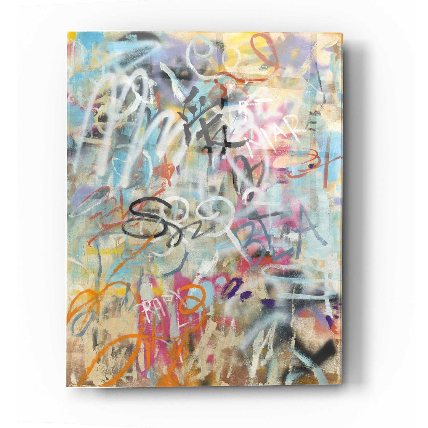 Epic Art 'Graffiti Love' by Danhui Nai, Acrylic Glass Wall Art,16x24