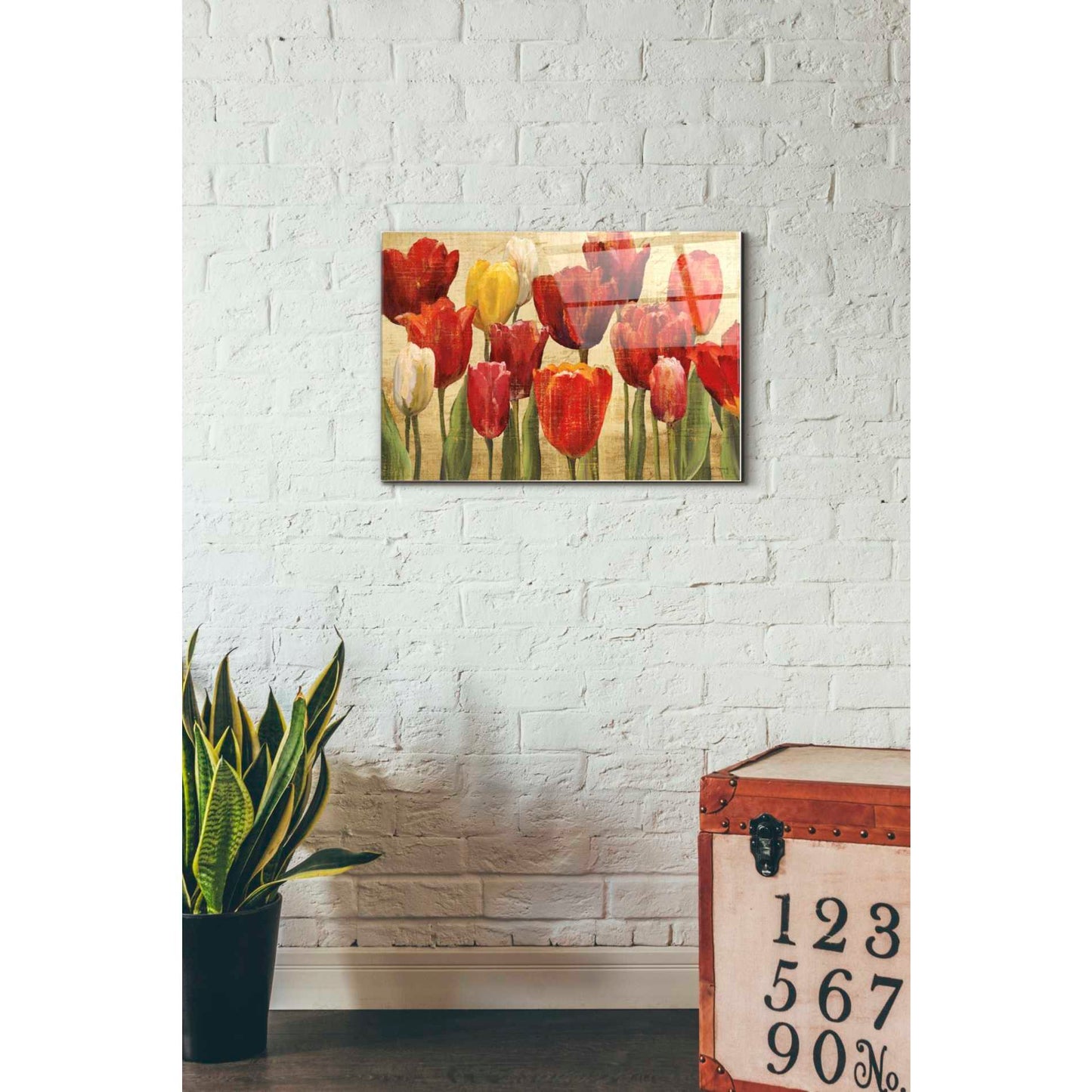 Epic Art 'Tulip Fantasy on Cream' by Marilyn Hageman, Acrylic Glass Wall Art,16x24