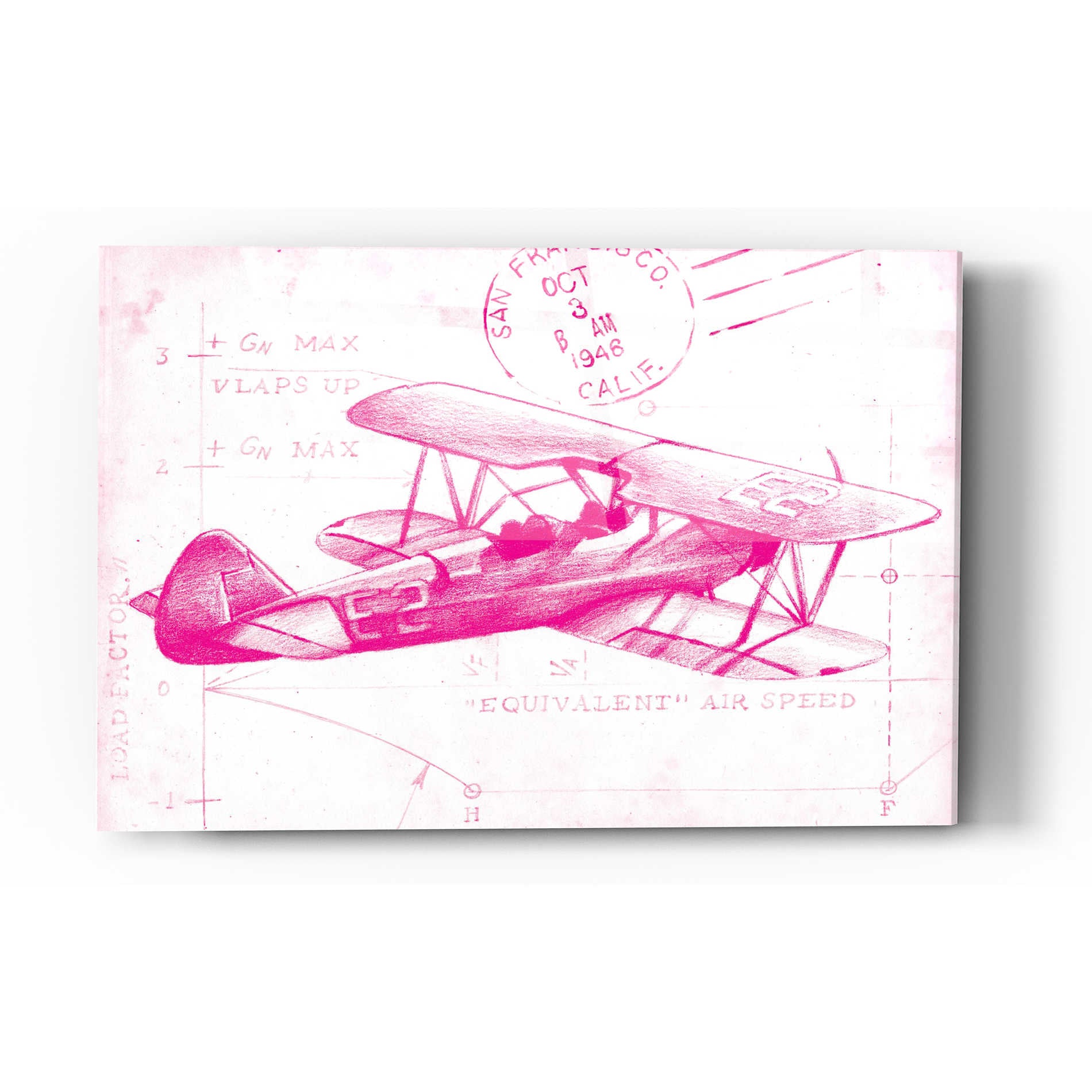 Epic Art 'Flight Schematic I in Pink' by Ethan Harper Acrylic Glass Wall Art,16x24