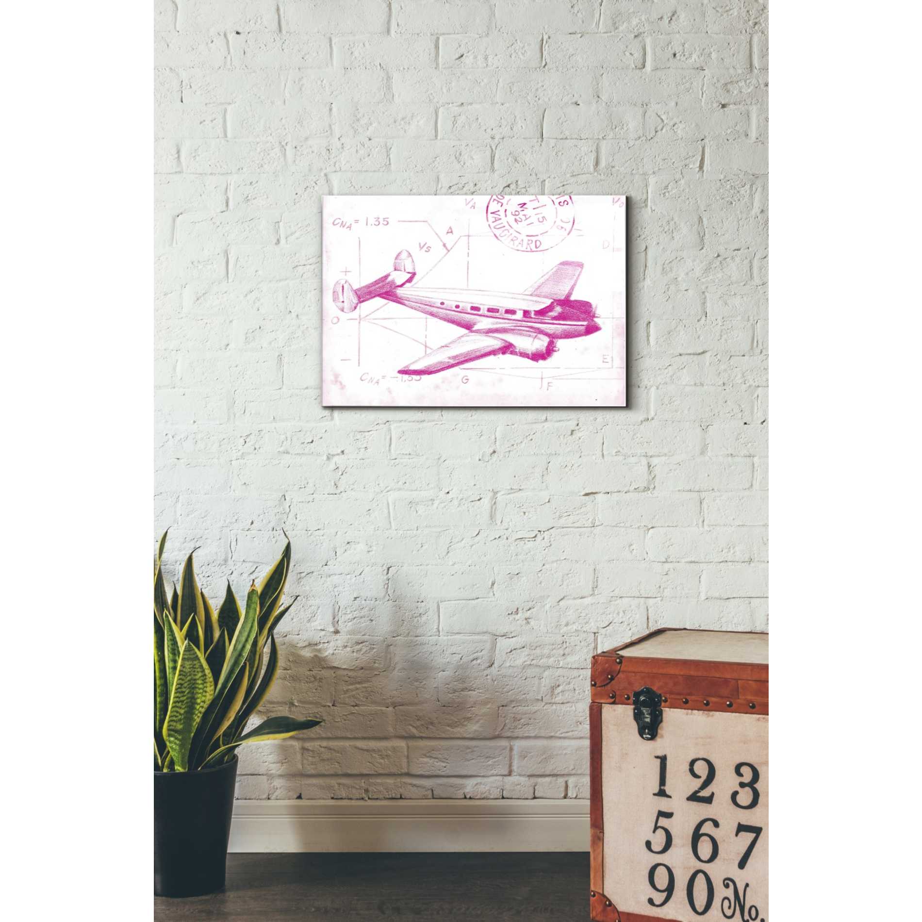 Epic Art 'Flight Schematic IV in Pink' by Ethan Harper Acrylic Glass Wall Art,16x24