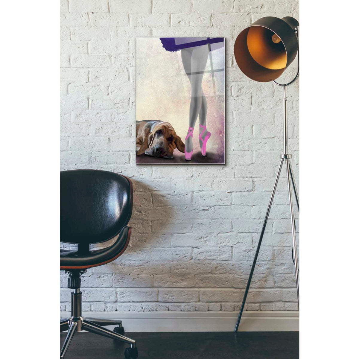 Epic Art 'Bloodhound And Ballet Dancer' by Fab Funky Acrylic Glass Wall Art,16x24