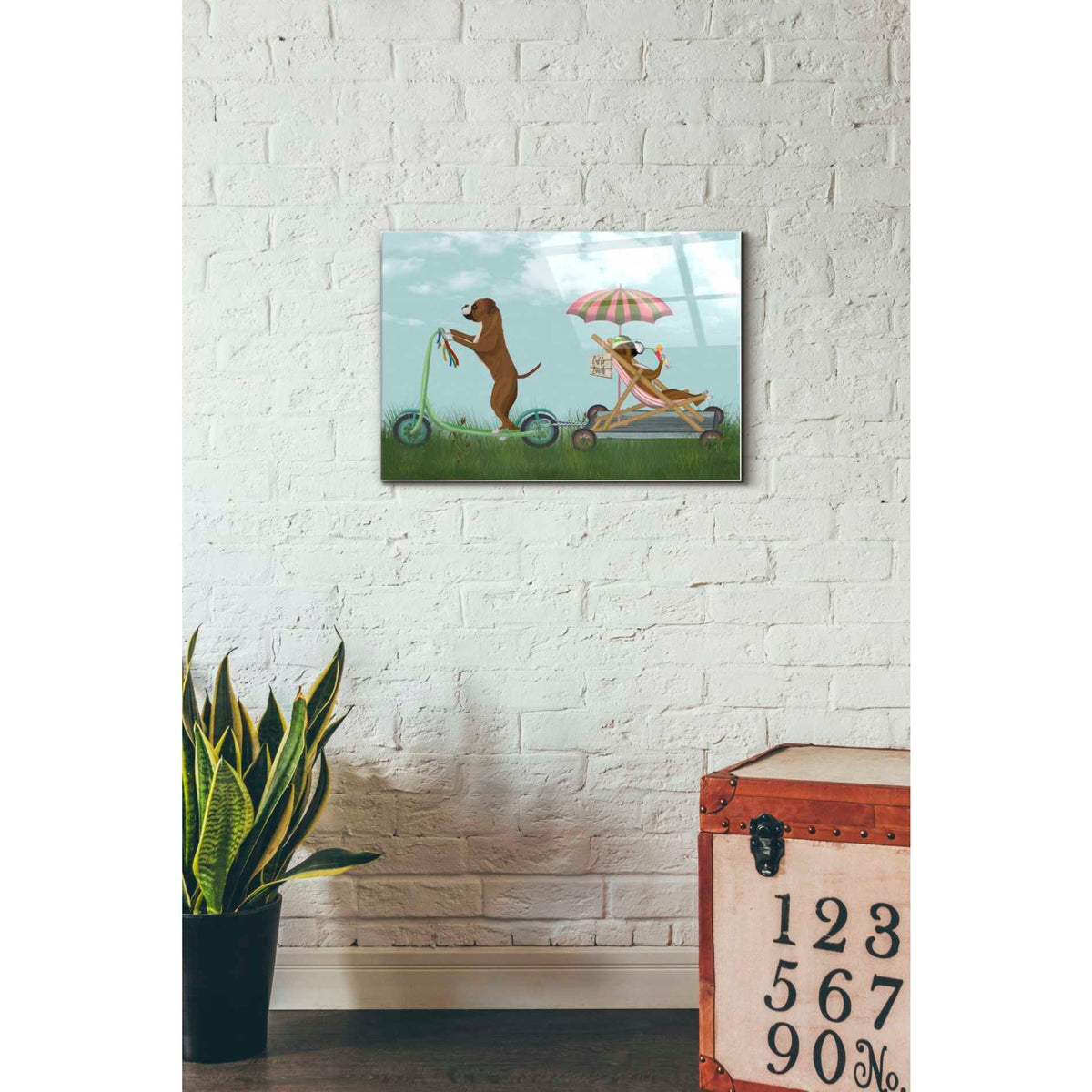 Epic Art 'Boxer Scooter' by Fab Funky Acrylic Glass Wall Art,16x24