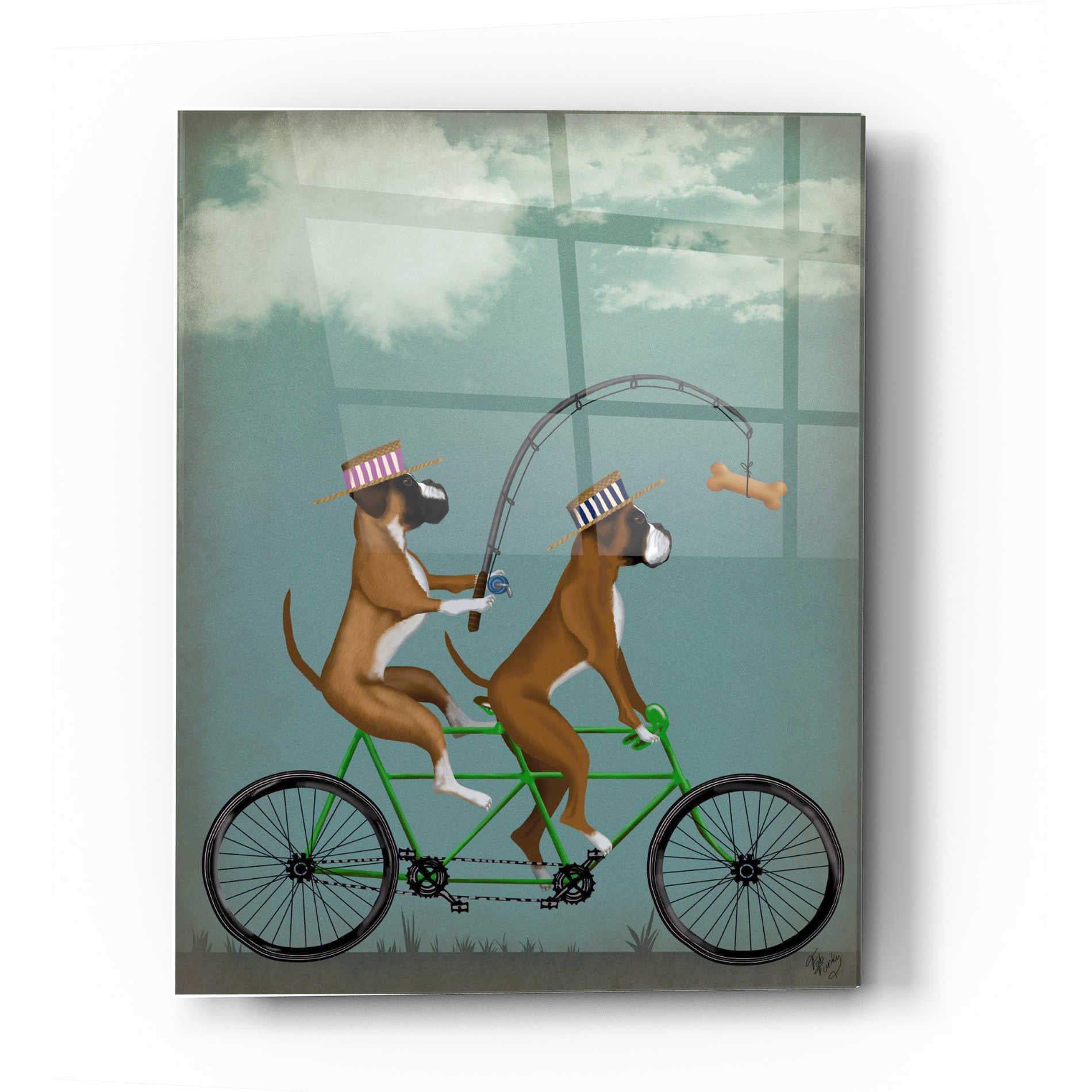 Epic Art 'Boxer Tandem' by Fab Funky Acrylic Glass Wall Art,16x24