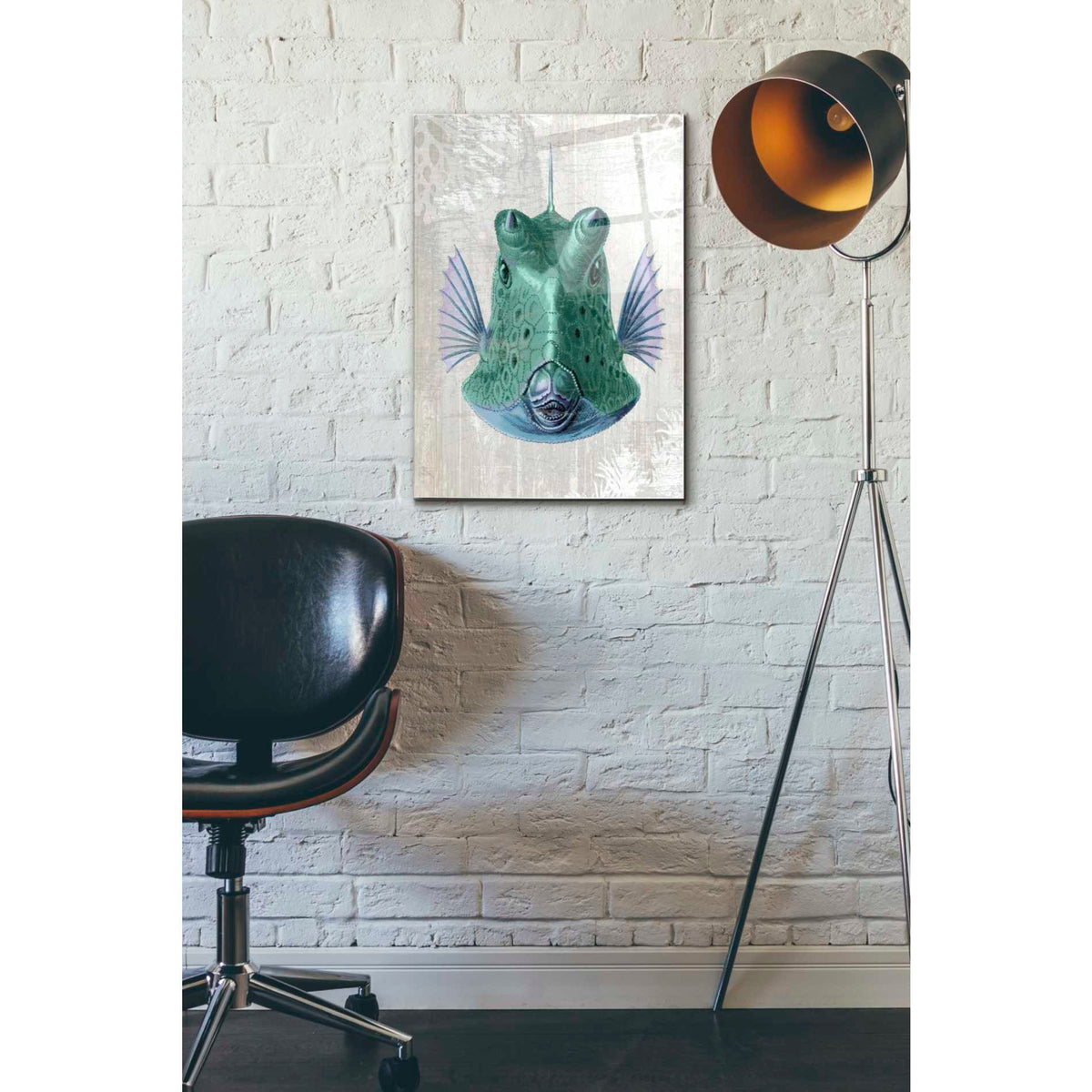 Epic Art 'Cowfish' by Fab Funky Acrylic Glass Wall Art,16x24