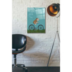 Epic Art 'English Bulldog on Bicycle - Sky' by Fab Funky Acrylic Glass Wall Art,16x24