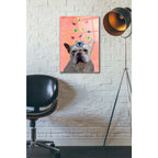 Epic Art 'White French Bulldog and Butterflies' by Fab Funky Acrylic Glass Wall Art,16x24