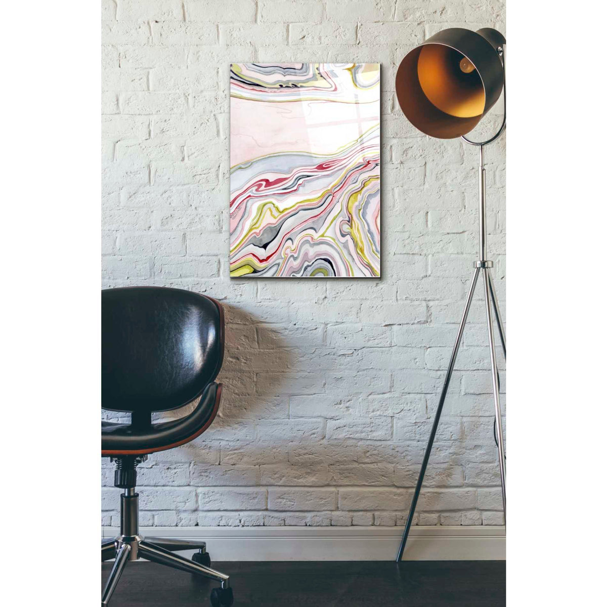 Epic Art 'Watercolor Marbling I' by Grace Popp Acrylic Glass Wall Art,16x24