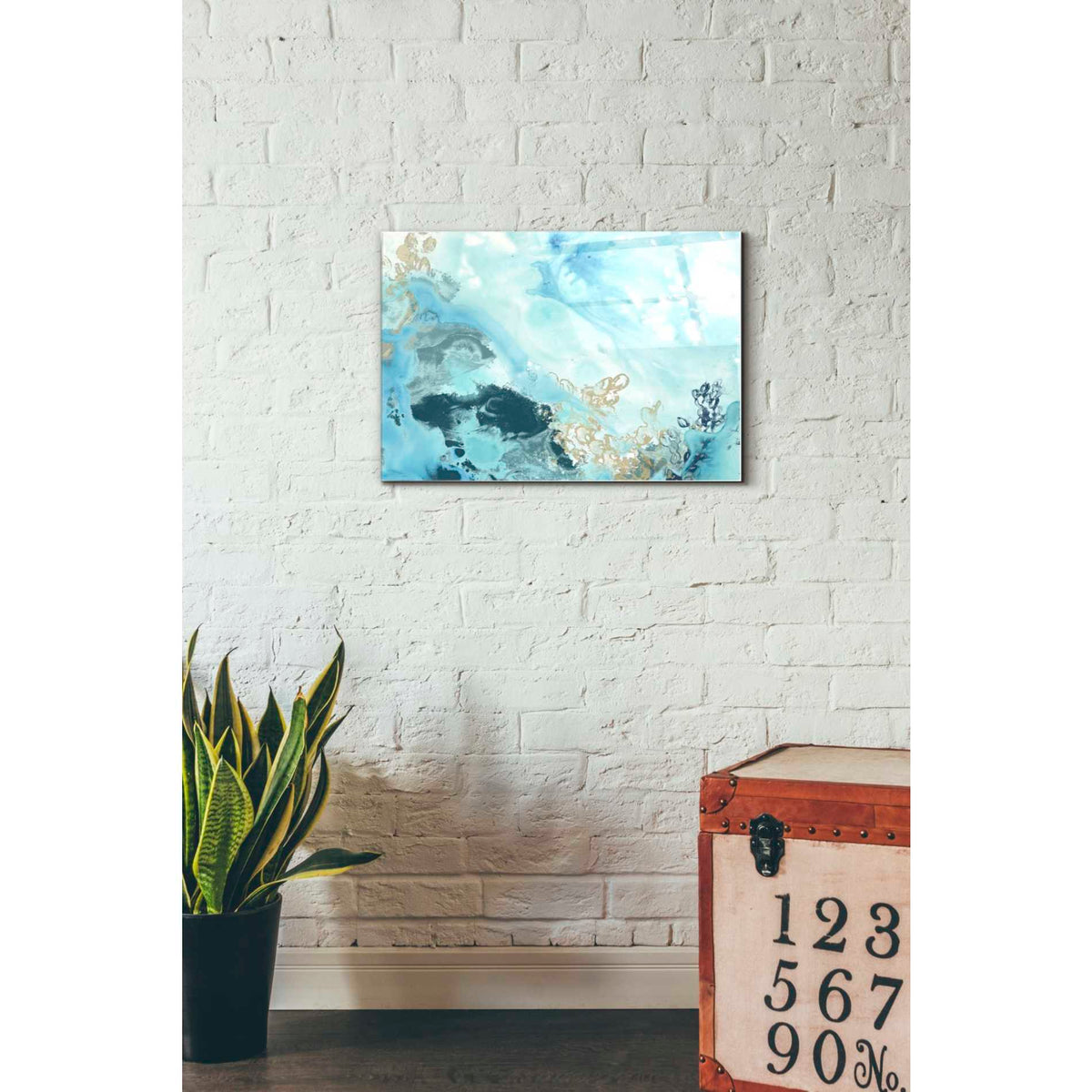 Epic Art 'Aqua Wave Form II' by June Erica Acrylic Glass Wall Art,16x24