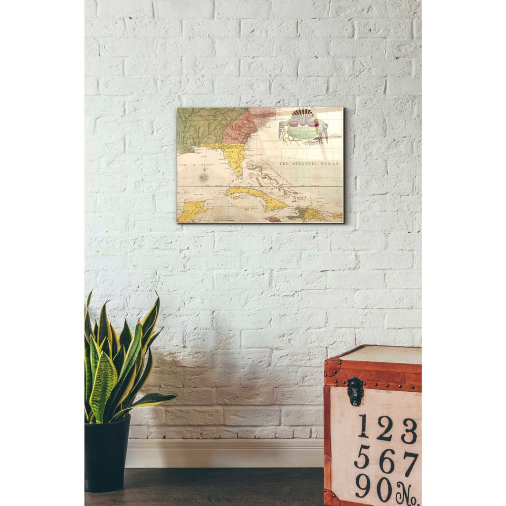 Epic Art 'Map of Carolina, Florida & the Bahama Islands' by Mark Catesby Acrylic Glass Wall Art,16x24