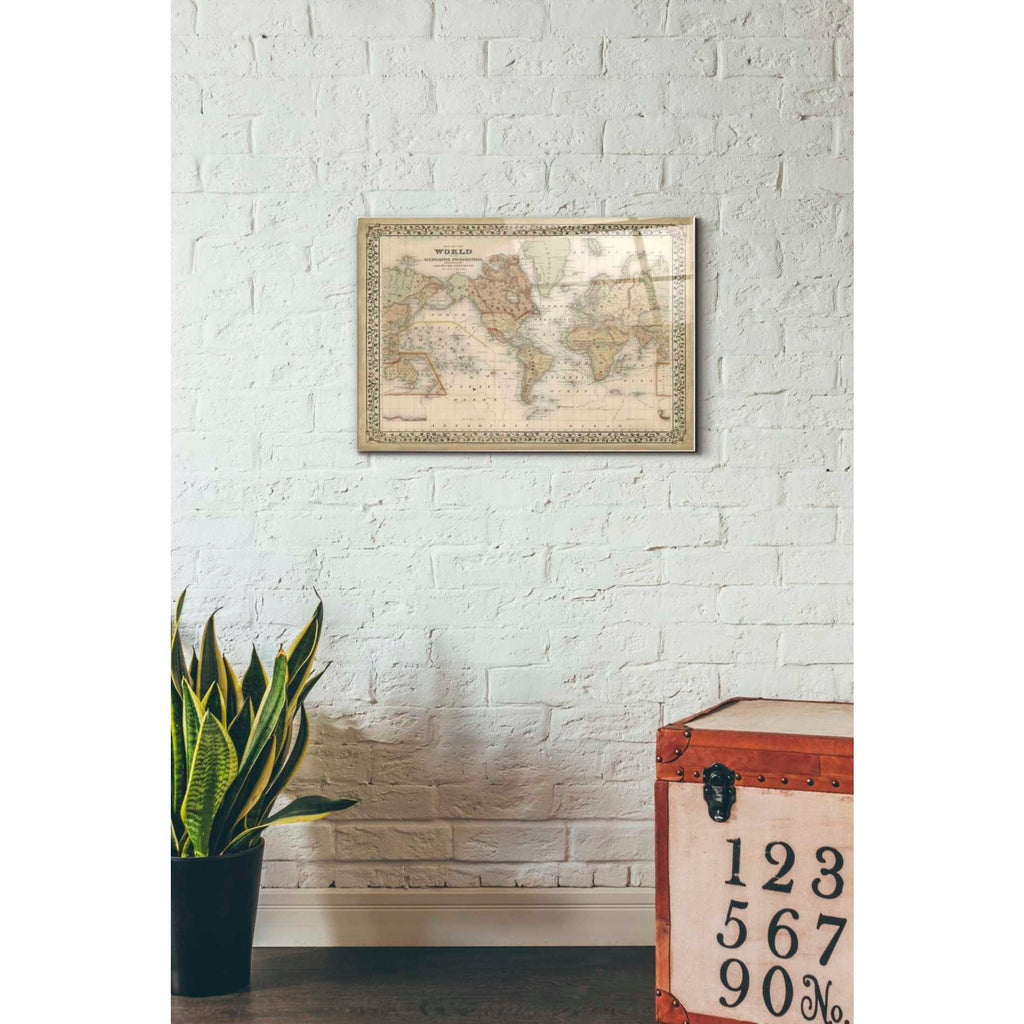Epic Art 'Mitchell's World Map' by Mitchell Acrylic Glass Wall Art,16x24
