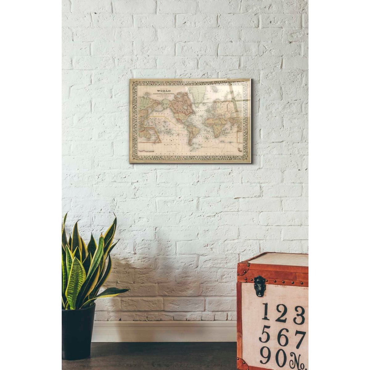 Epic Art 'Mitchell's World Map' by Mitchell Acrylic Glass Wall Art,16x24