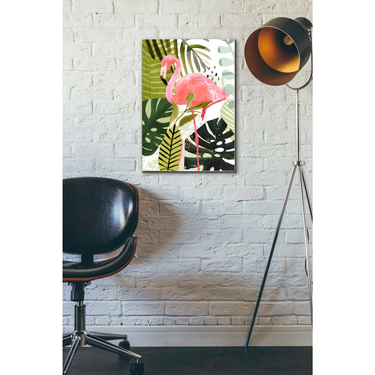 Epic Art 'Flamingo Forest I' by Victoria Borges Acrylic Glass Wall Art,16x24
