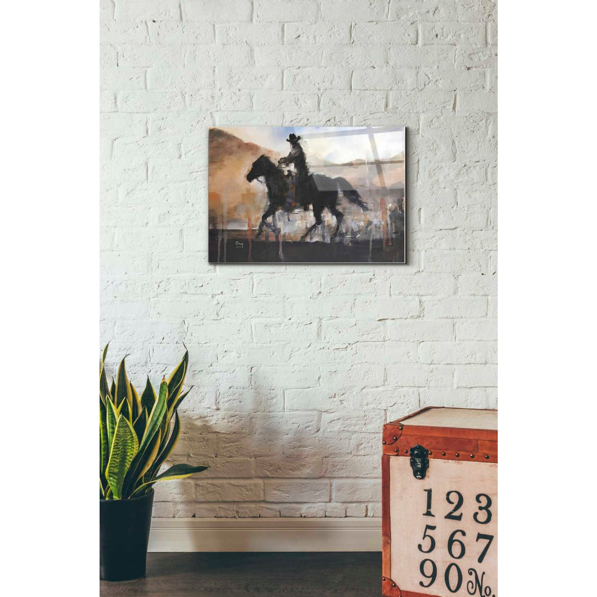 Epic Art 'The Chase' by Oscar Alvarez Pardo, Acrylic Glass Wall Art,16x24