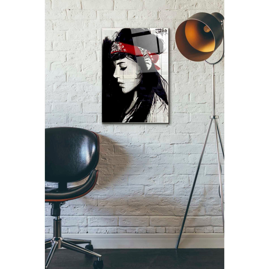Epic Art 'Red Bandana' by Loui Jover, Acrylic Glass Wall Art,16x24
