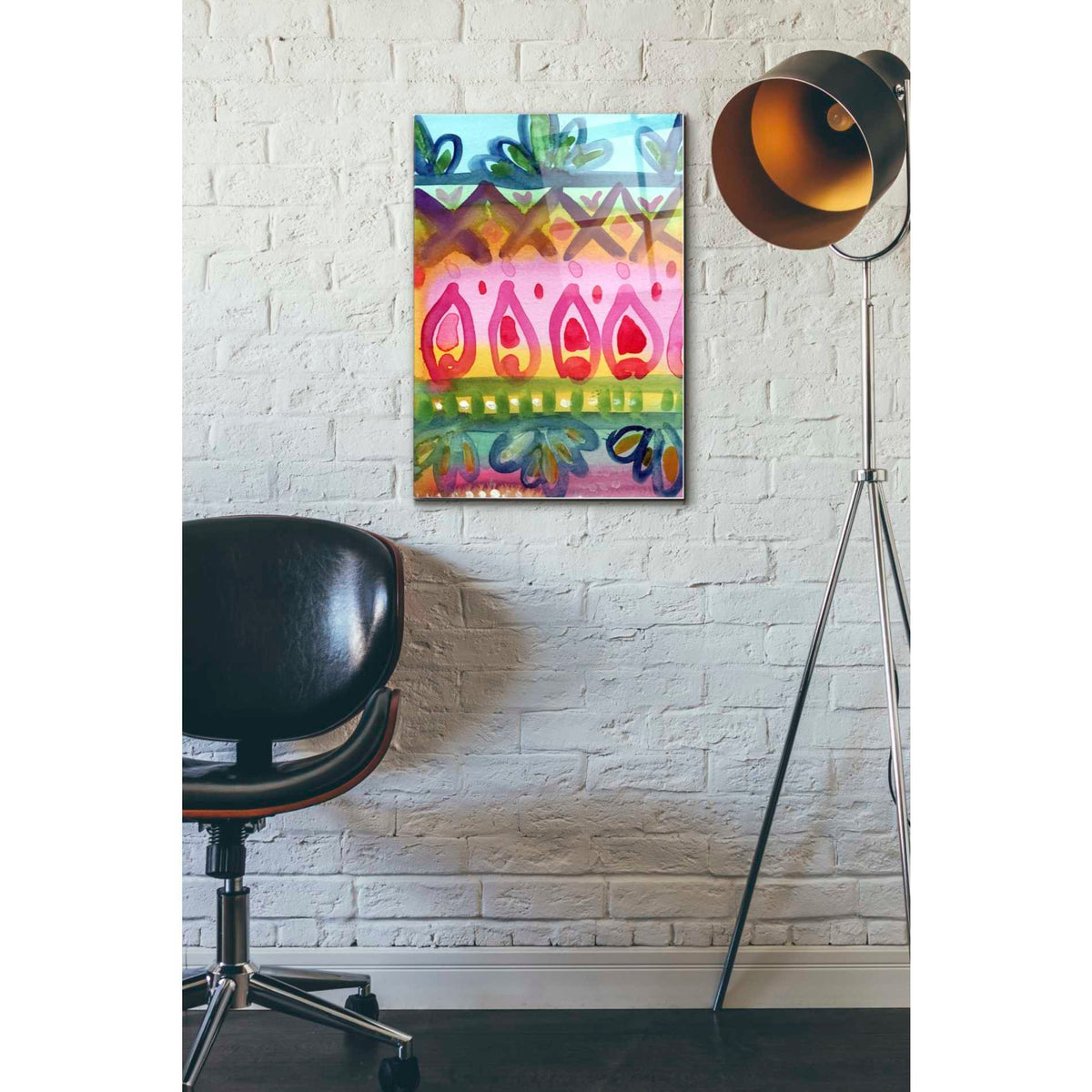 Epic Art 'Fiesta IV' by Linda Woods, Acrylic Glass Wall Art,16x24