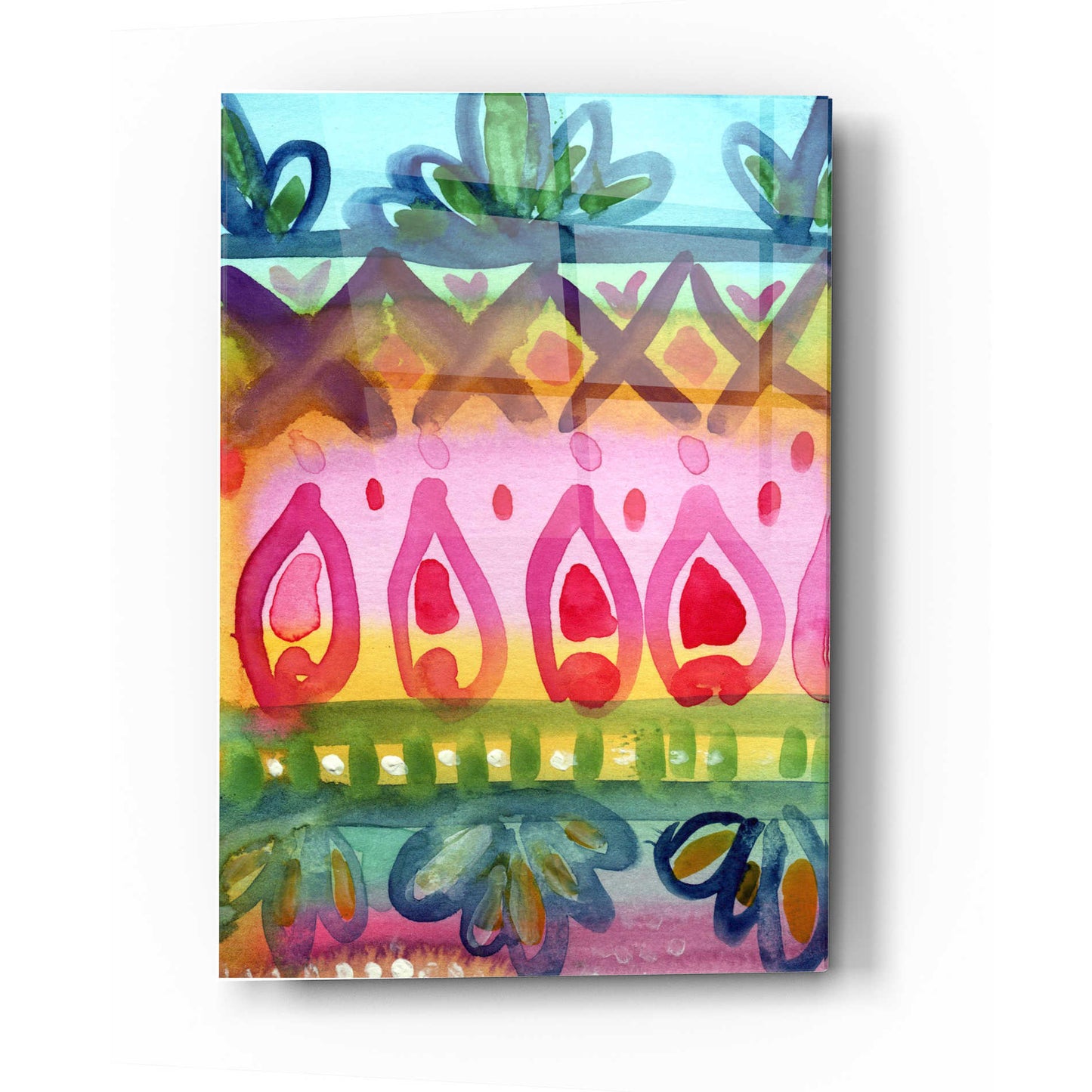 Epic Art 'Fiesta IV' by Linda Woods, Acrylic Glass Wall Art,16x24