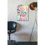 Epic Art 'Red Vase Of Flowers' by Linda Woods, Acrylic Glass Wall Art,16x24