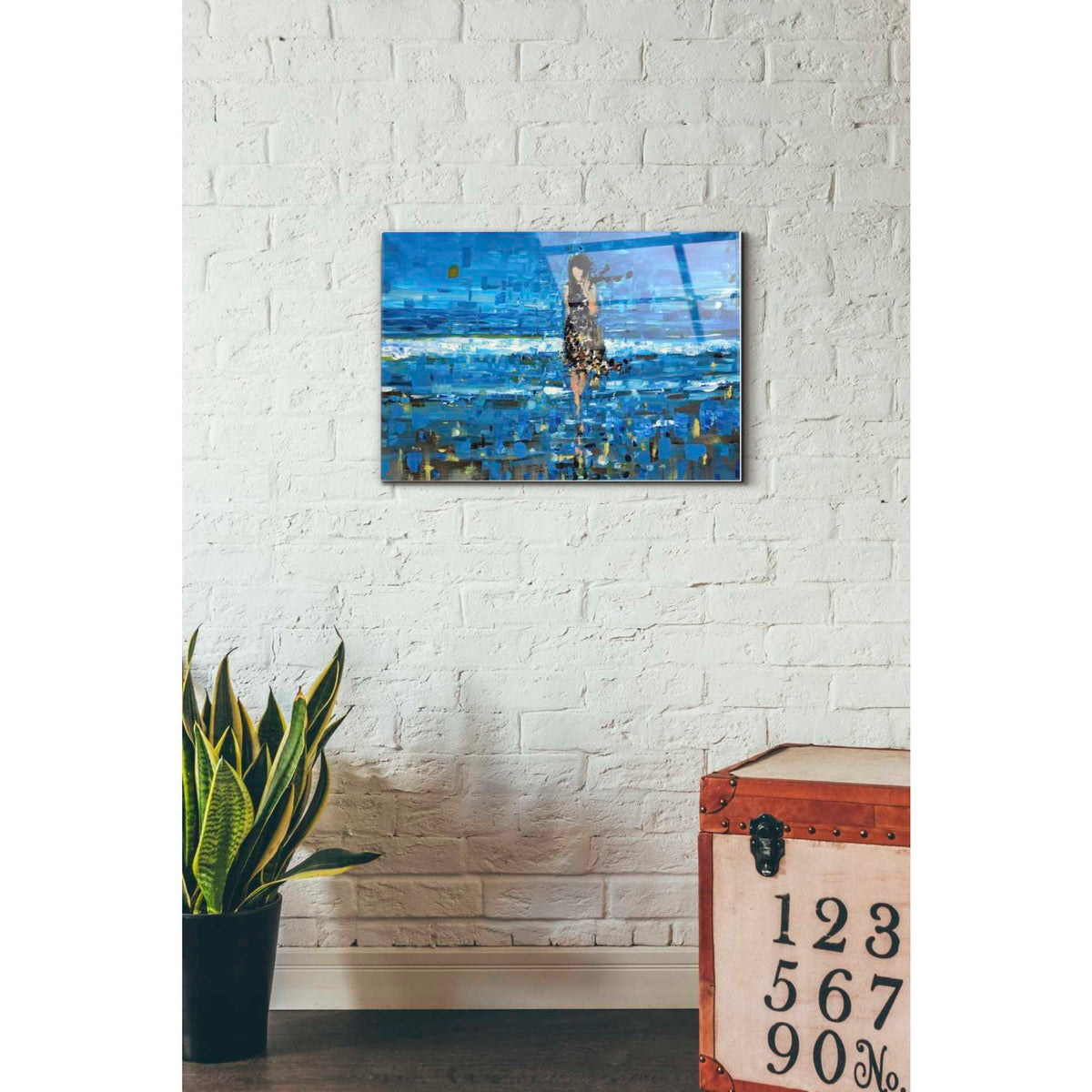 Epic Art 'The Sea' by Oscar Alvarez Pardo, Acrylic Glass Wall Art,16x24
