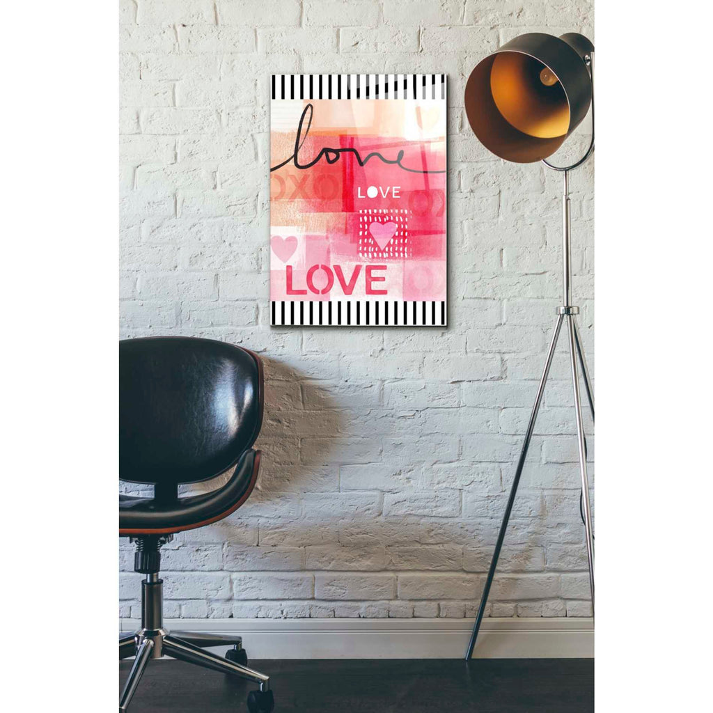 Epic Art 'Love Vertical' by Linda Woods, Acrylic Glass Wall Art,16x24