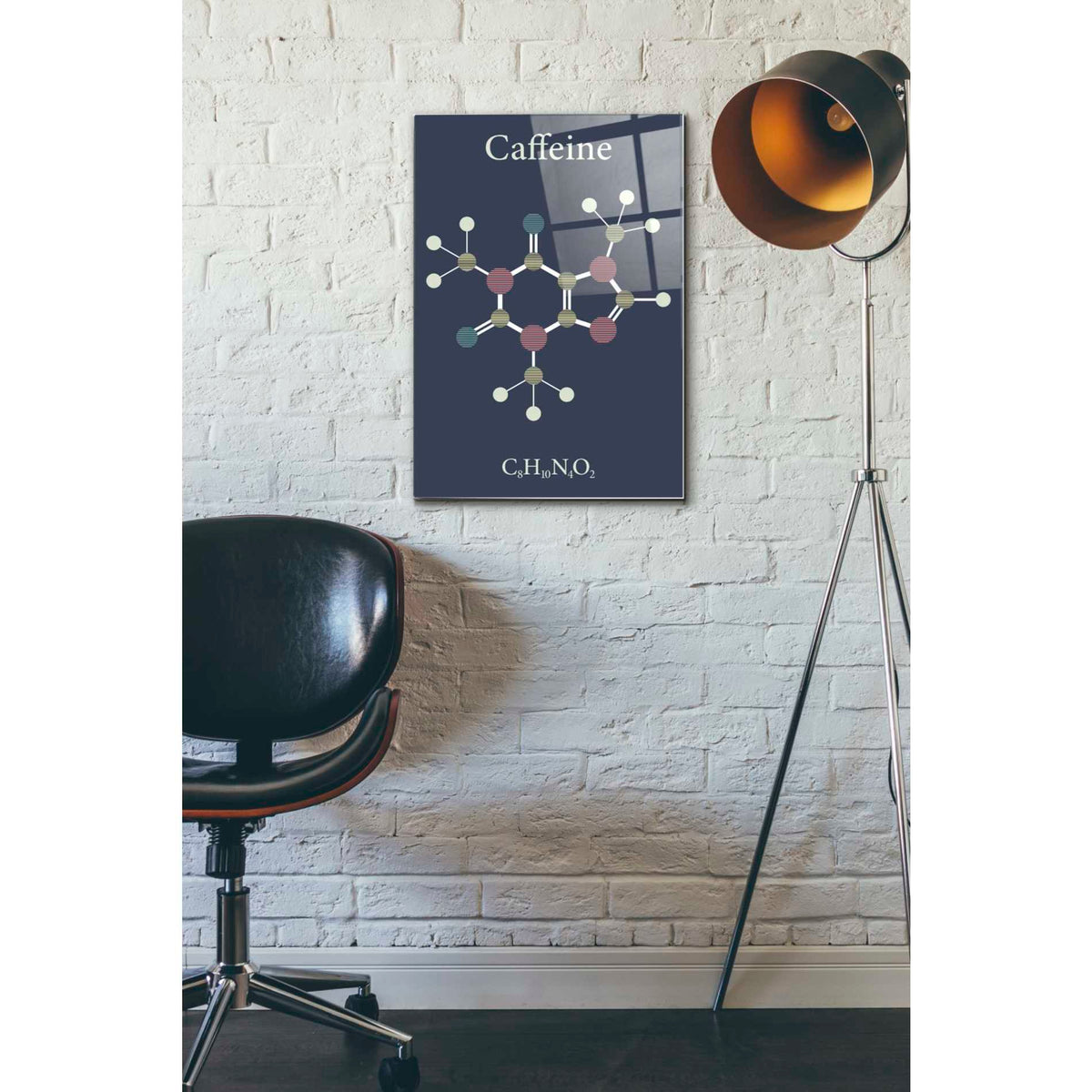 Epic Art 'Caffeine Molecule' Acrylic Glass Wall Art,16x24