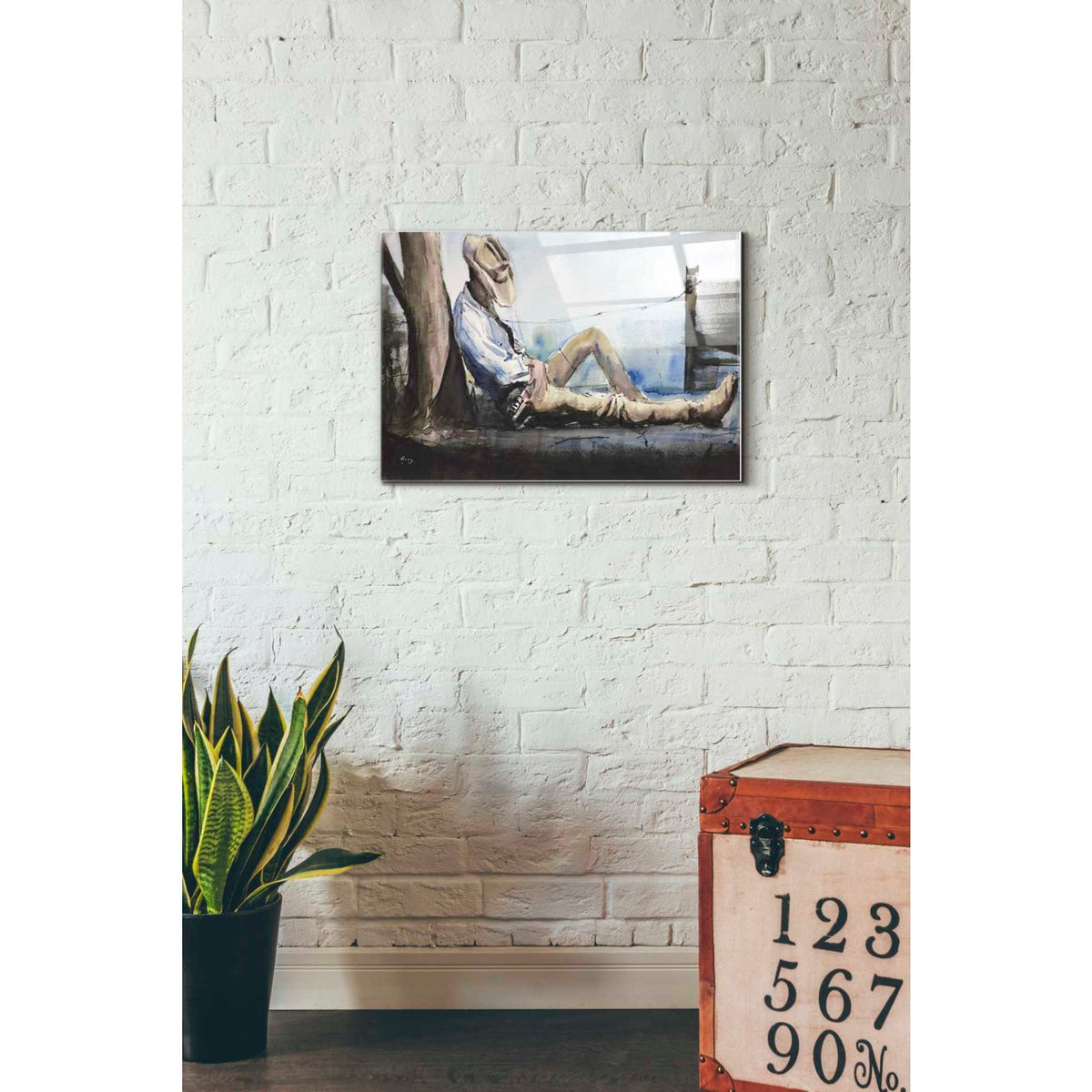 Epic Art 'Nap Time' by Oscar Alvarez Pardo, Acrylic Glass Wall Art,16x24