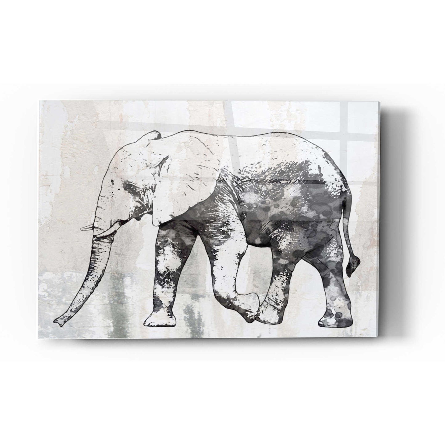 Epic Art 'Rustic Grey Elephant 2' by Irena Orlov, Acrylic Glass Wall Art,16x24