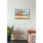 Epic Art 'Beach Scene Flamingos' by Chris Vest, Acrylic Glass Wall Art,16x24
