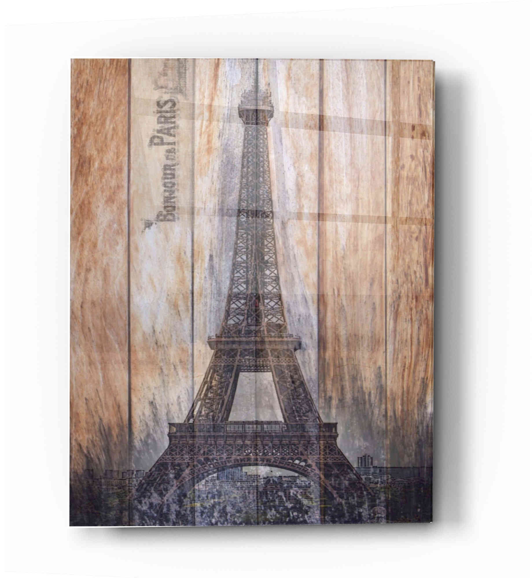 Epic Art 'Rustic Eiffel Tower' by Karen Smith, Acrylic Glass Wall Art,16x24