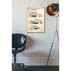 Epic Art 'Luxury Automobile Blueprint Patent Parchment' Acrylic Glass Wall Art,16x24