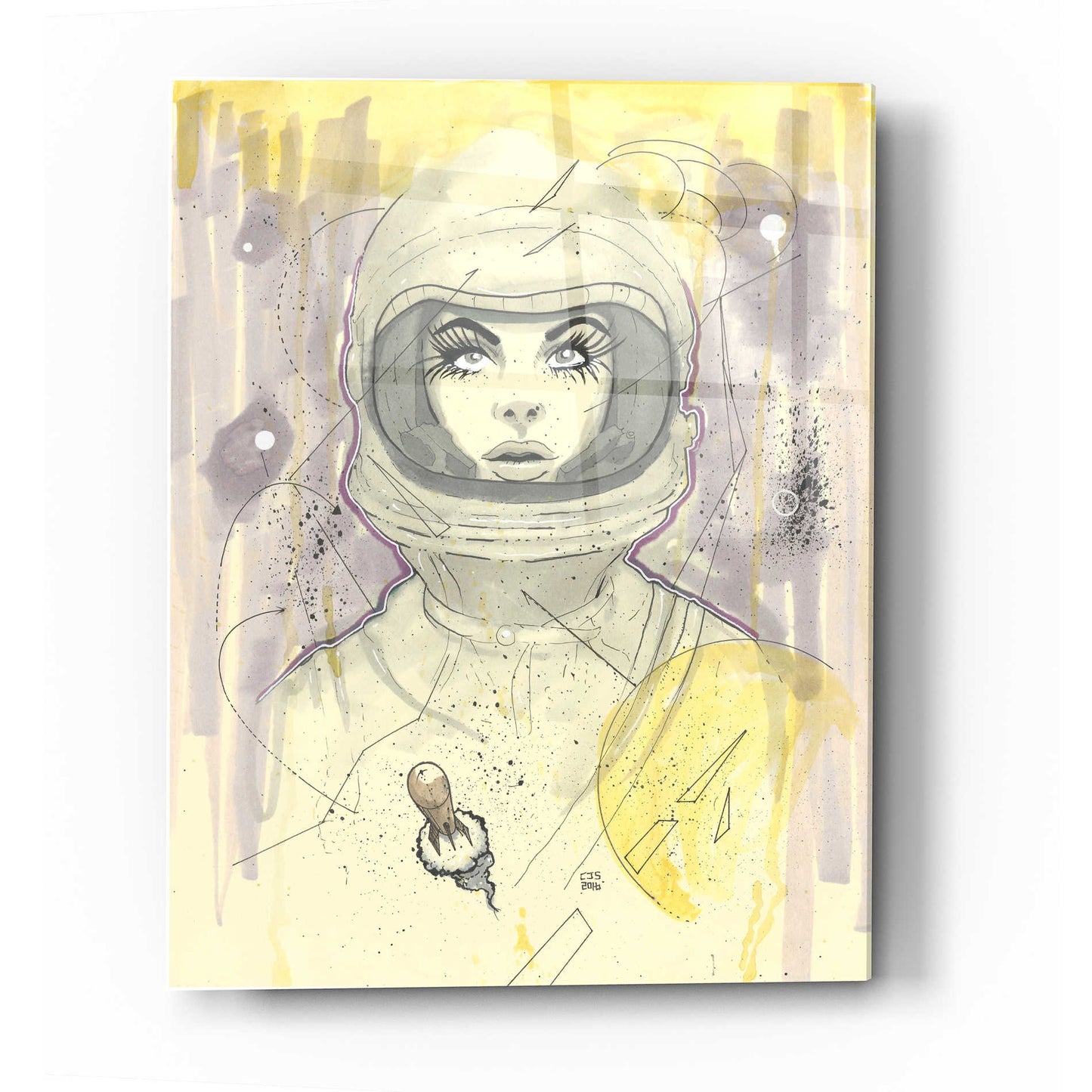 Epic Art 'Space Queen Gold' by Craig Snodgrass, Acrylic Glass Wall Art,16x24