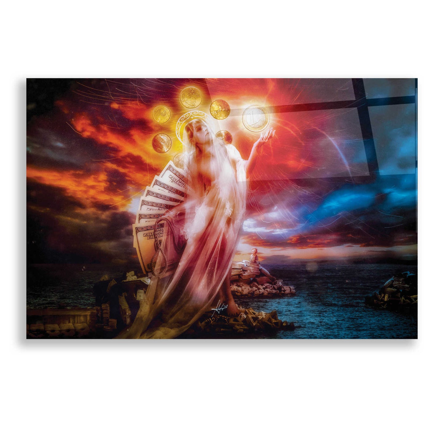 Epic Art 'St. Mary of Coins' by Mario Sanchez Nevado, Acrylic Glass Wall Art,16x24