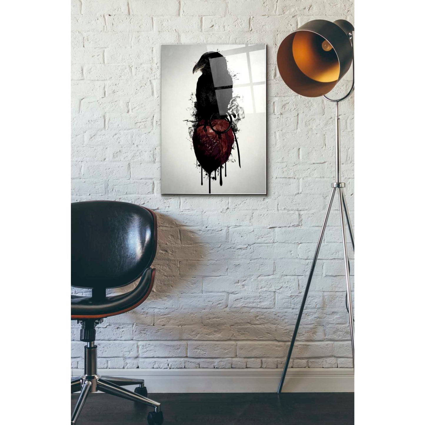 Epic Art 'Raven and Heart Grenade' by Nicklas Gustafsson, Acrylic Glass Wall Art,16x24