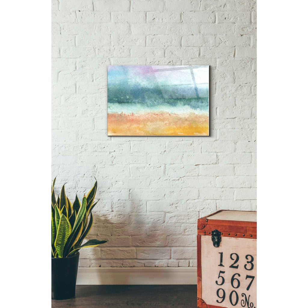Epic Art 'Beach' by Linda Woods, Acrylic Glass Wall Art,16x24