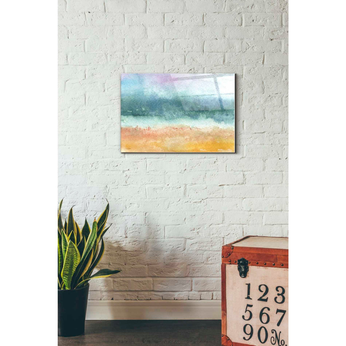 Epic Art 'Beach' by Linda Woods, Acrylic Glass Wall Art,16x24