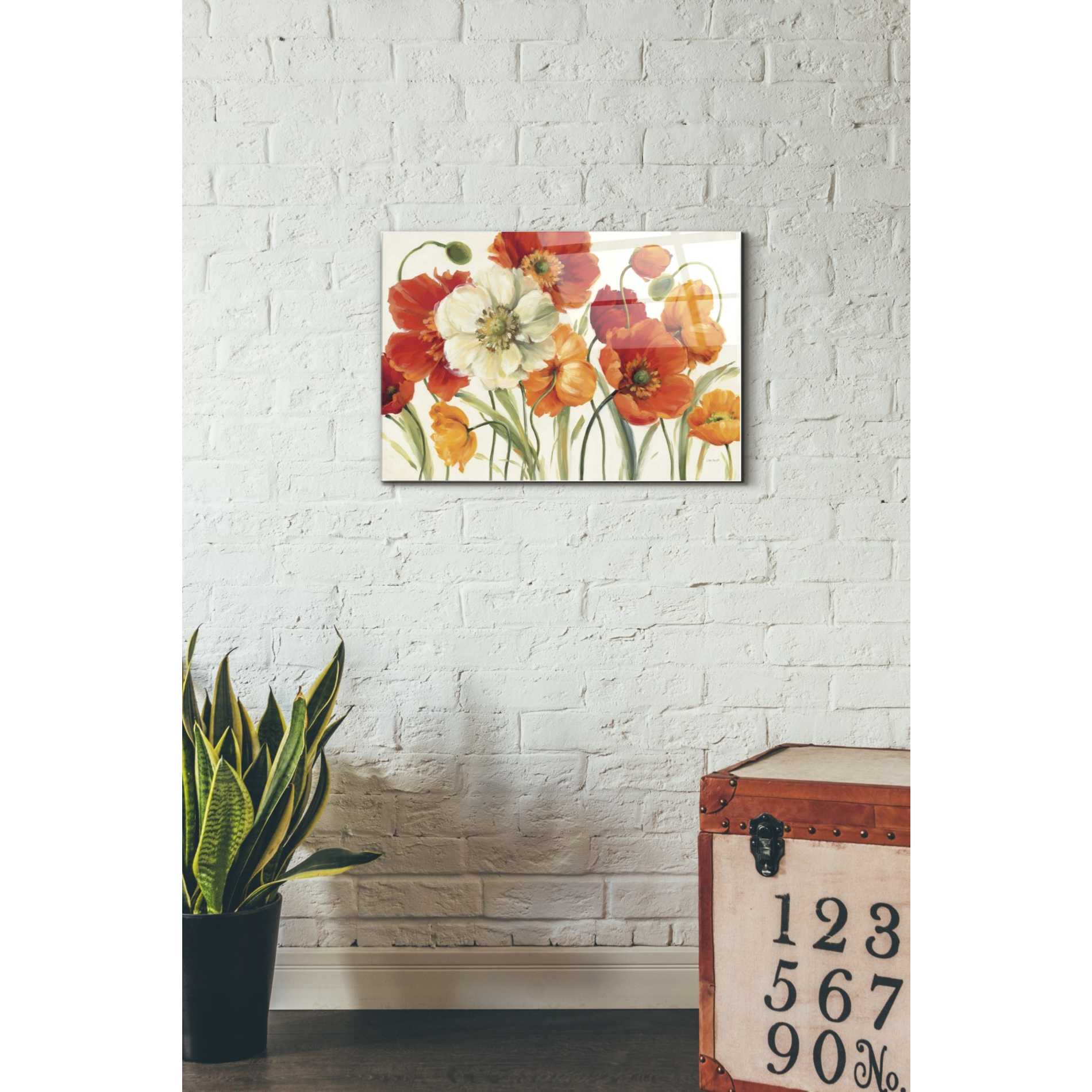 Epic Art 'Poppies Melody I' by Lisa Audit, Acrylic Glass Wall Art,16x24
