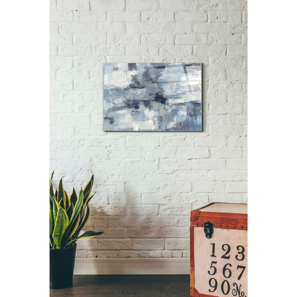 Epic Art 'In The Clouds Indigo and Grey' by Silvia Vassileva, Acrylic Glass Wall Art,16x24