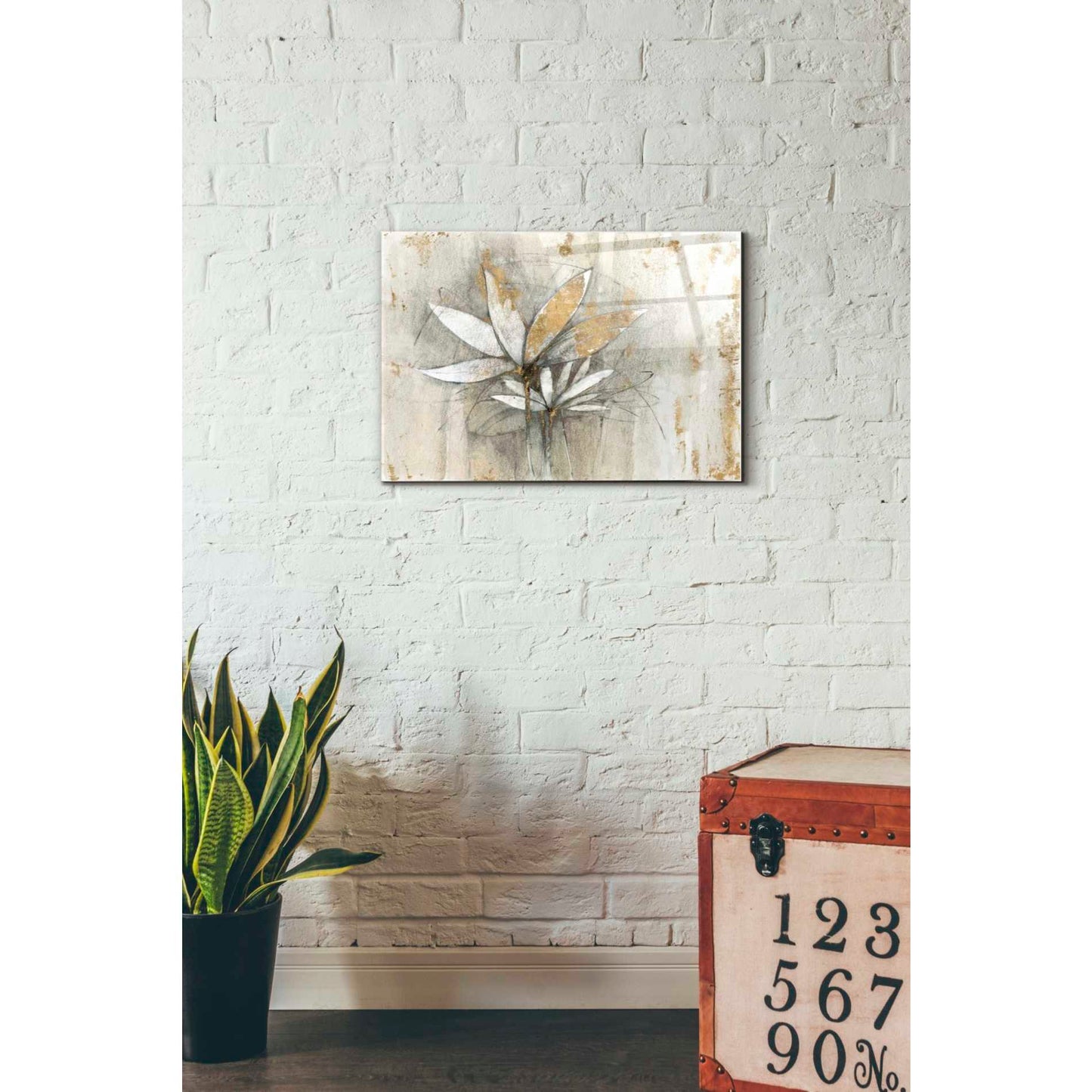 Epic Art 'Windflowers Gold' by Avery Tillmon, Acrylic Glass Wall Art,16x24