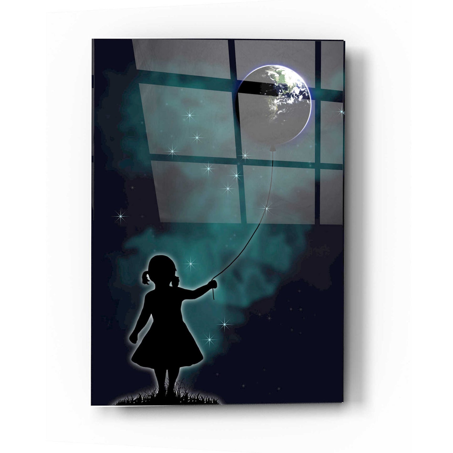 Epic Art 'The Girl that Holds the World' by Nicklas Gustafsson, Acrylic Glass Wall Art,16x24