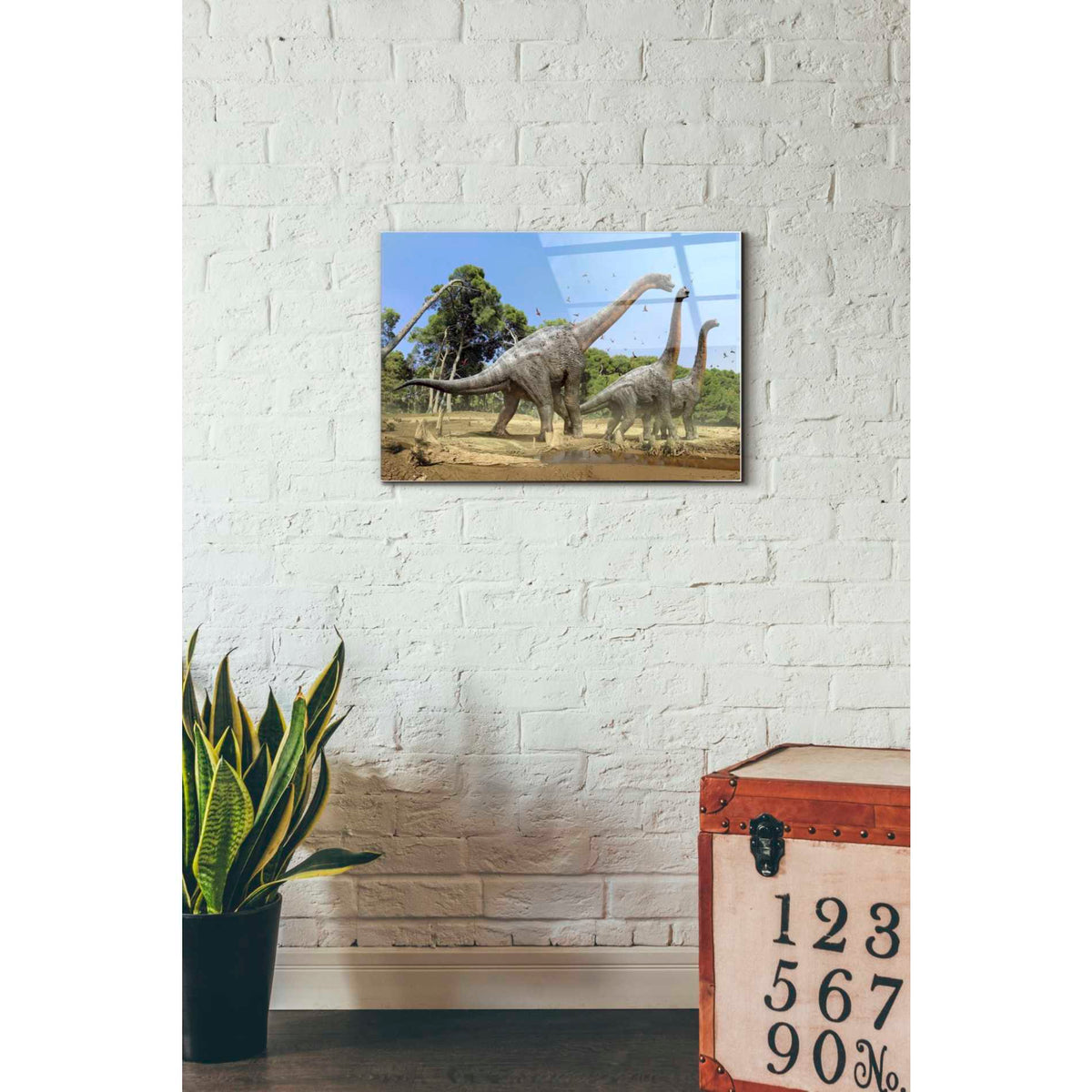 Epic Art 'Brachiosaurus' Acrylic Glass Wall Art,16x24
